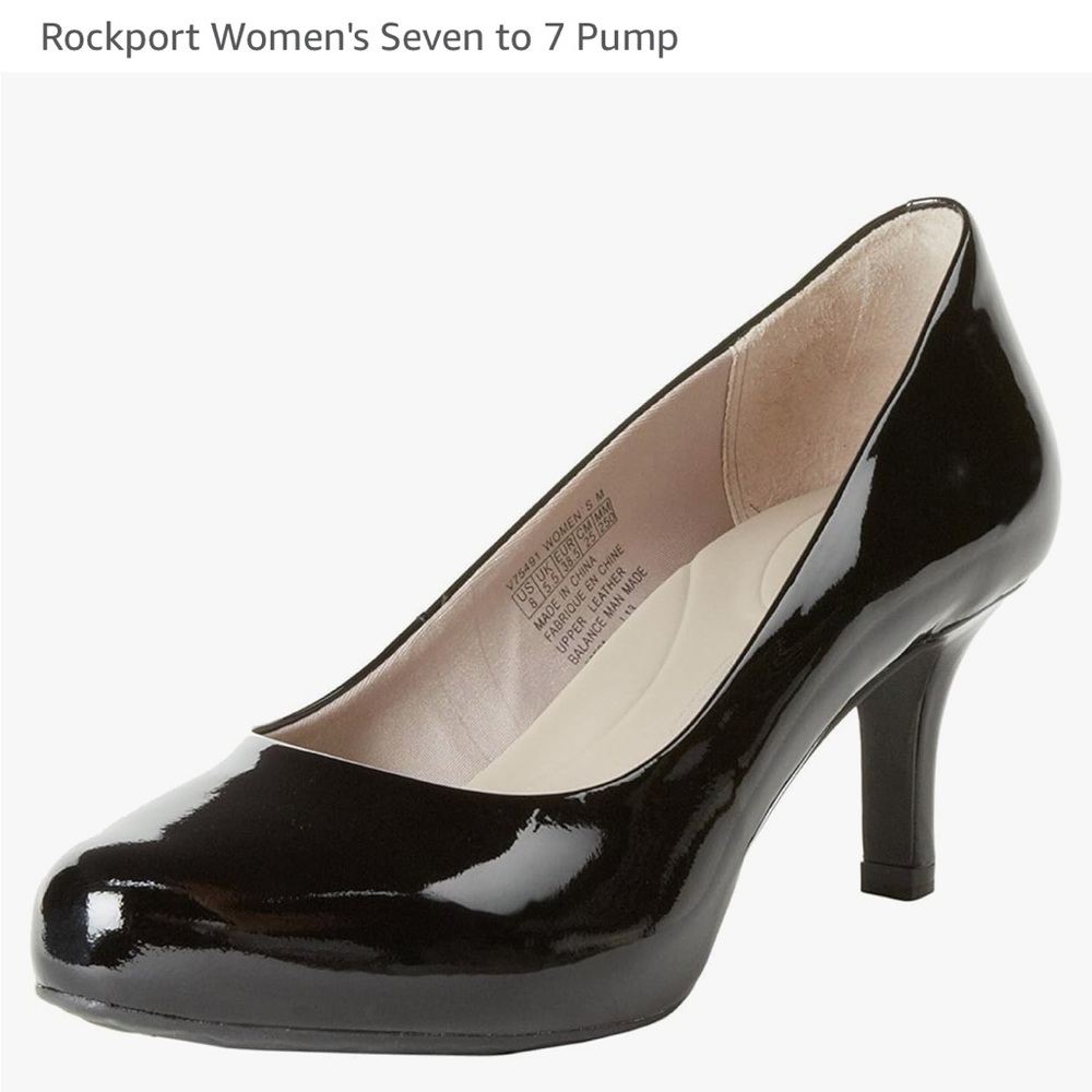 Rockport Women's Seven to 7 65mm Pump, Black Patent Size 6.5 FITS LIKE AN 8